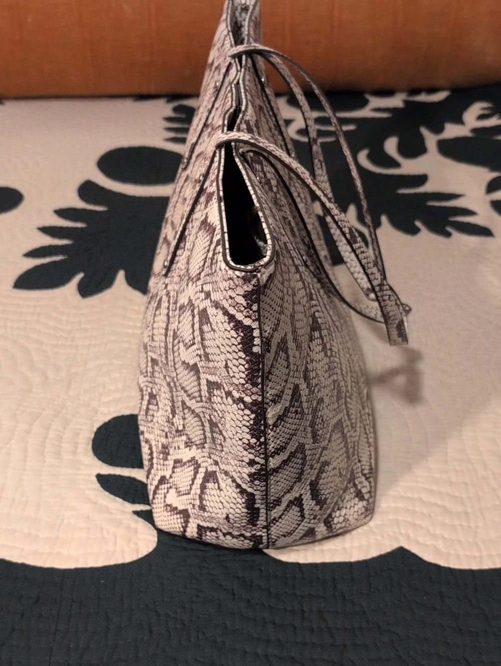 INC Snake-Print Tote Bag in White and Gray - Stylish Everyday Carry